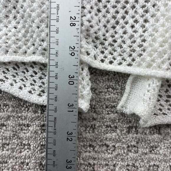 Introspect Plus Open Knit See Through Sweater Women Size 1X White Hooded - Picture 7 of 7